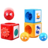 HOLA Toys Pyramída s loptičkami a obrázkami, triediaca veža pre deti od 9 mesiacov