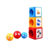 HOLA Toys Pyramída s loptičkami a obrázkami, triediaca veža pre deti od 9 mesiacov