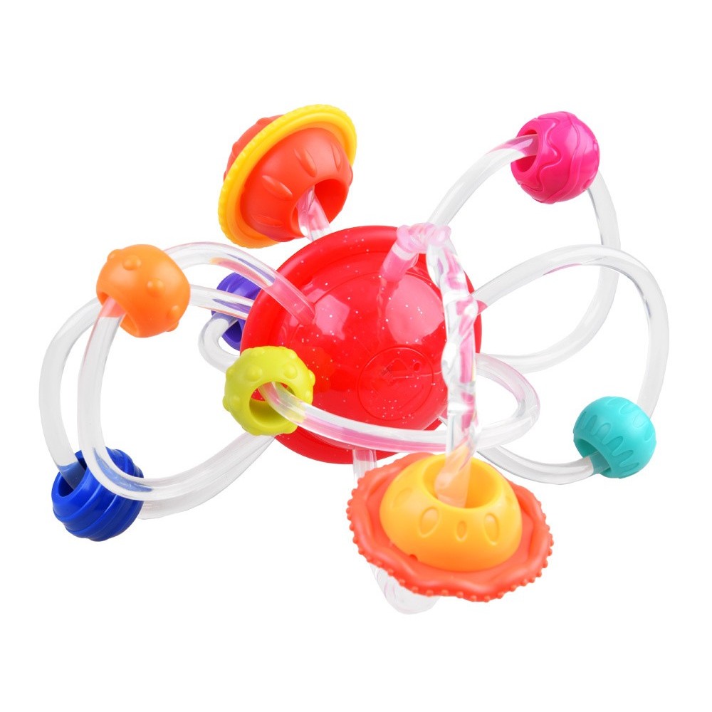 HOLA Toys Silikónové Hryzátko Planéty 2v1 pre deti