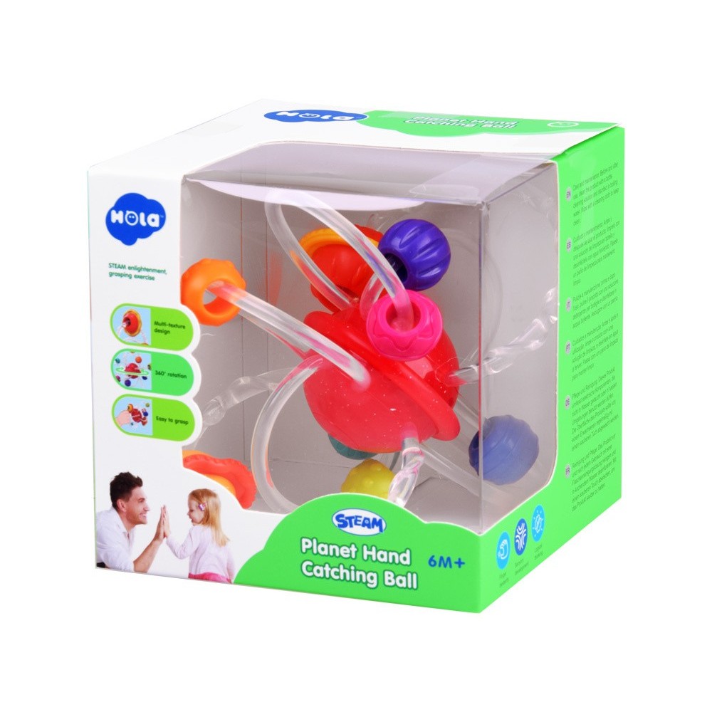 HOLA Toys Silikónové Hryzátko Planéty 2v1 pre deti