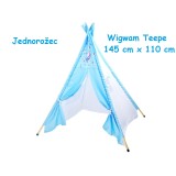 JOKO Detský stan Teepe Wigwam Jednorožec 145cm, modrý