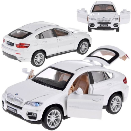 JOKO Kovový Model Autíčka BMW X6 1:32 so svetlom a zvukom, biele