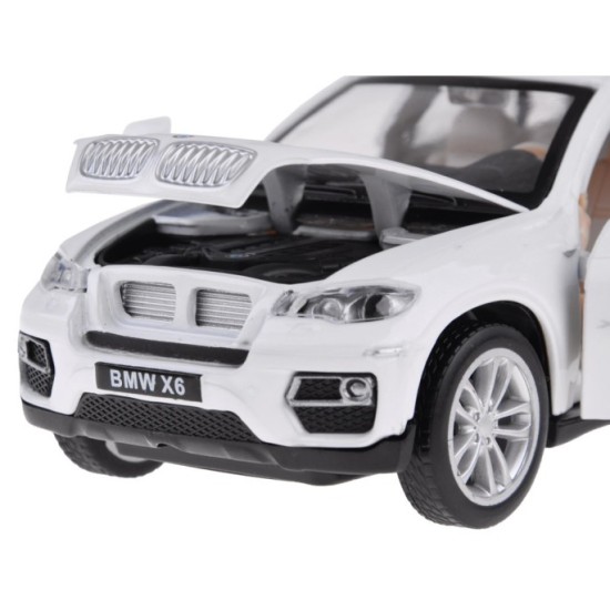 JOKO Kovový Model Autíčka BMW X6 1:32 so svetlom a zvukom, biele