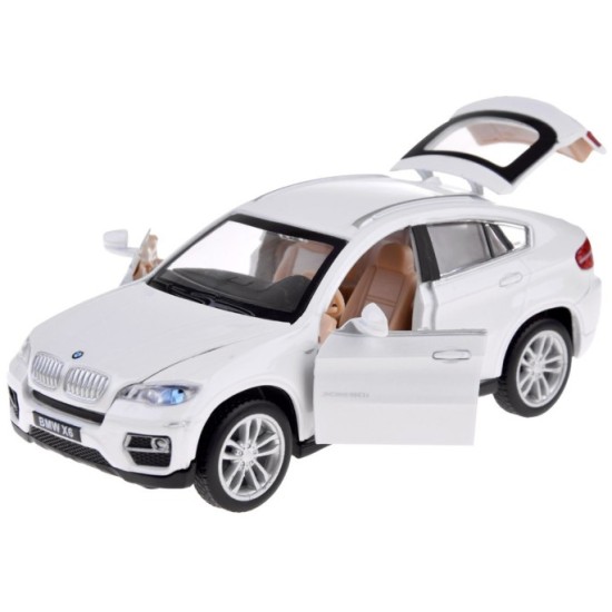JOKO Kovový Model Autíčka BMW X6 1:32 so svetlom a zvukom, biele