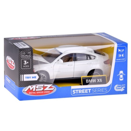 JOKO Kovový Model Autíčka BMW X6 1:32 so svetlom a zvukom, biele