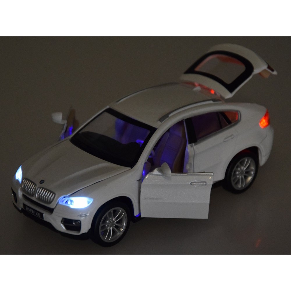 JOKO Kovový Model Autíčka BMW X6 1:32 so svetlom a zvukom, biele