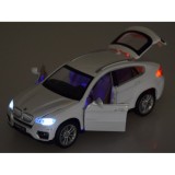 JOKO Kovový Model Autíčka BMW X6 1:32 so svetlom a zvukom, biele