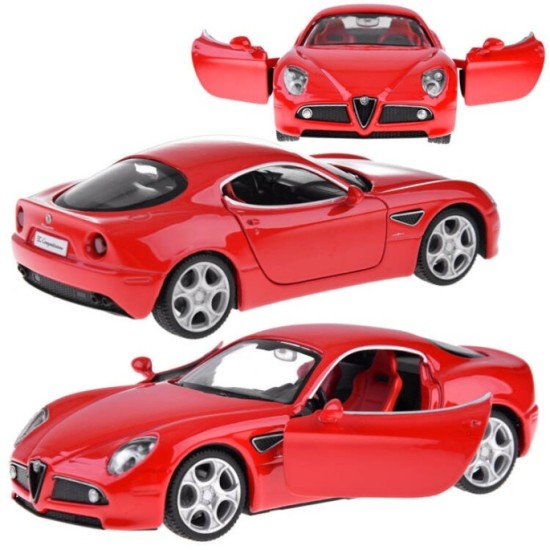JOKO Kovový Model Autíčka Alfa Romeo 8C Competizione 1:32 so svetlom a zvukom, červené