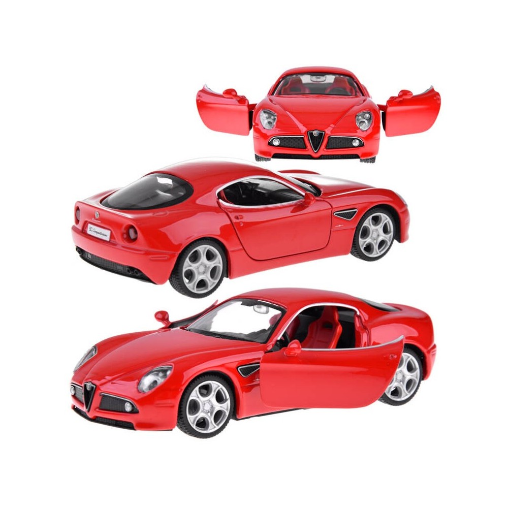 JOKO Kovový Model Autíčka Alfa Romeo 8C Competizione 1:32 so svetlom a zvukom, červené
