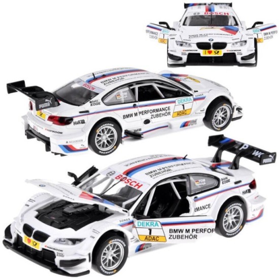 JOKO Kovový Model Autíčka BMW M3 DTM 1:32 so svetlom a zvukom, biele
