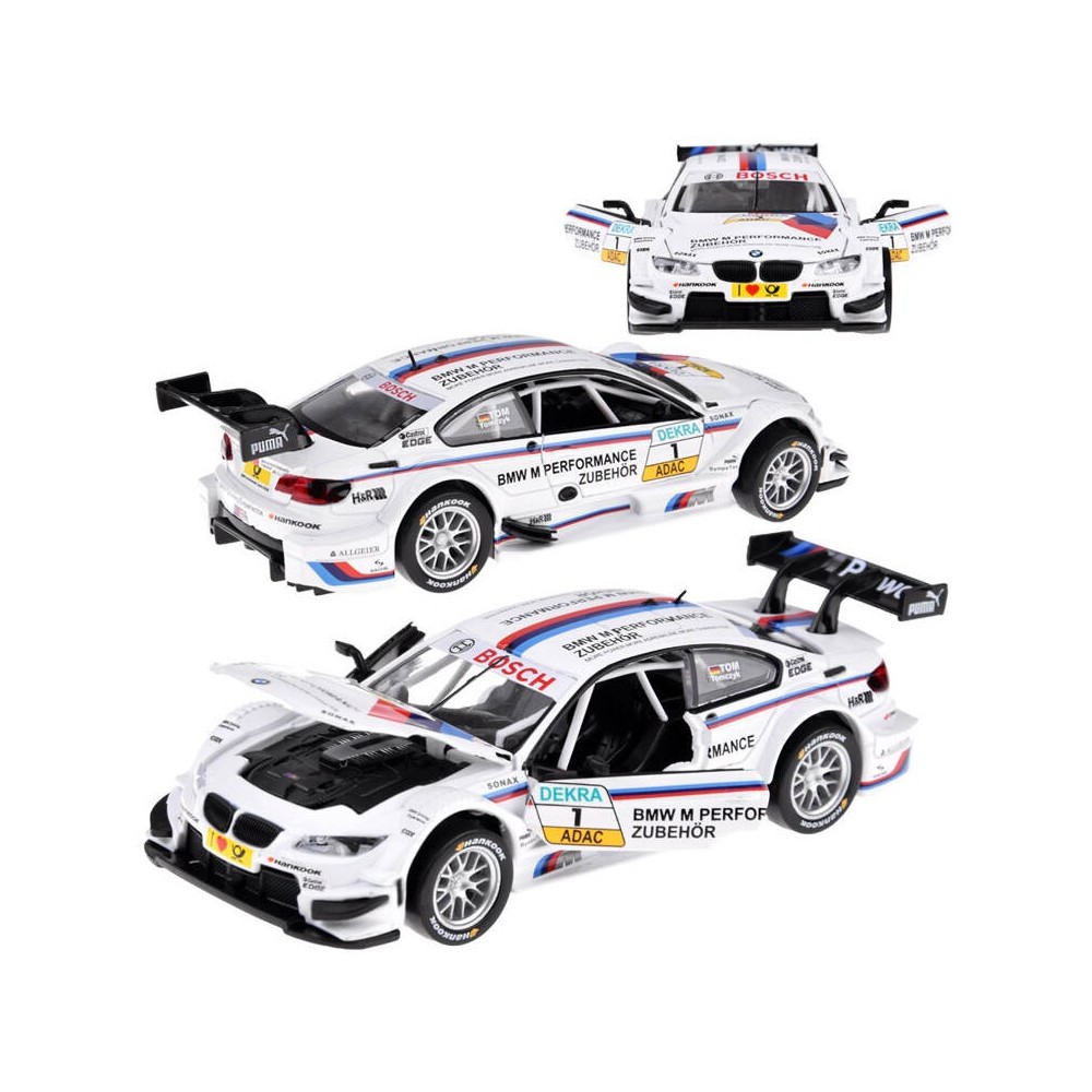 JOKO Kovový Model Autíčka BMW M3 DTM 1:32 so svetlom a zvukom, biele