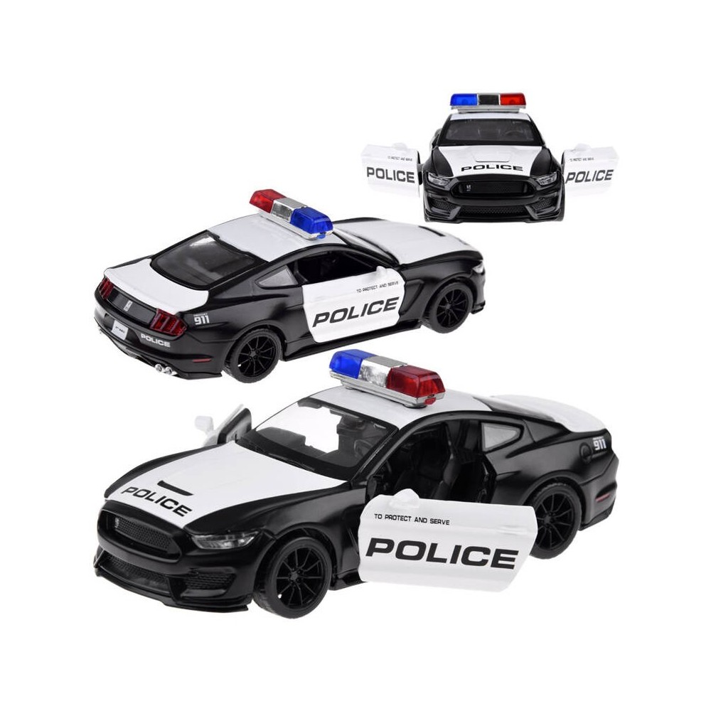 JOKO Kovový Model Autíčka Polícia Ford Shelby GT350 so svetlom a zvukom, čierne