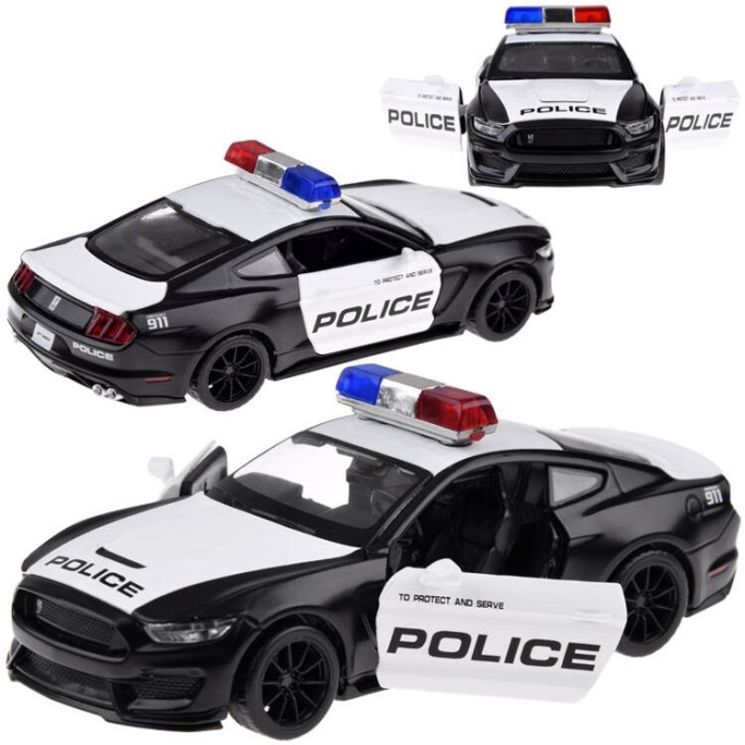 JOKO Kovový Model Autíčka Polícia Ford Shelby GT350 so svetlom a zvukom, čierne