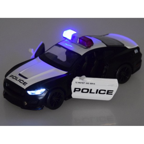 JOKO Kovový Model Autíčka Polícia Ford Shelby GT350 so svetlom a zvukom, čierne