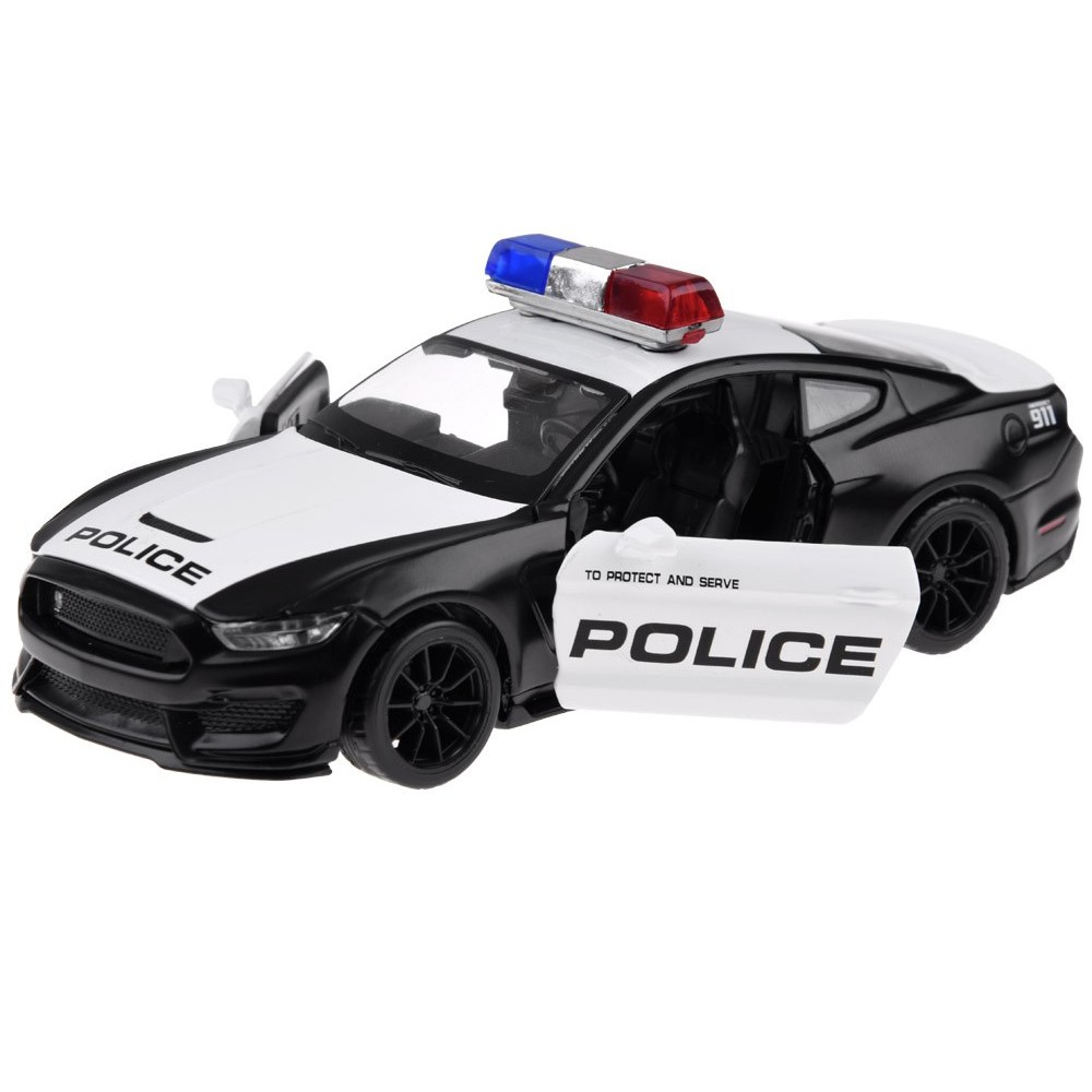 JOKO Kovový Model Autíčka Polícia Ford Shelby GT350 so svetlom a zvukom, čierne