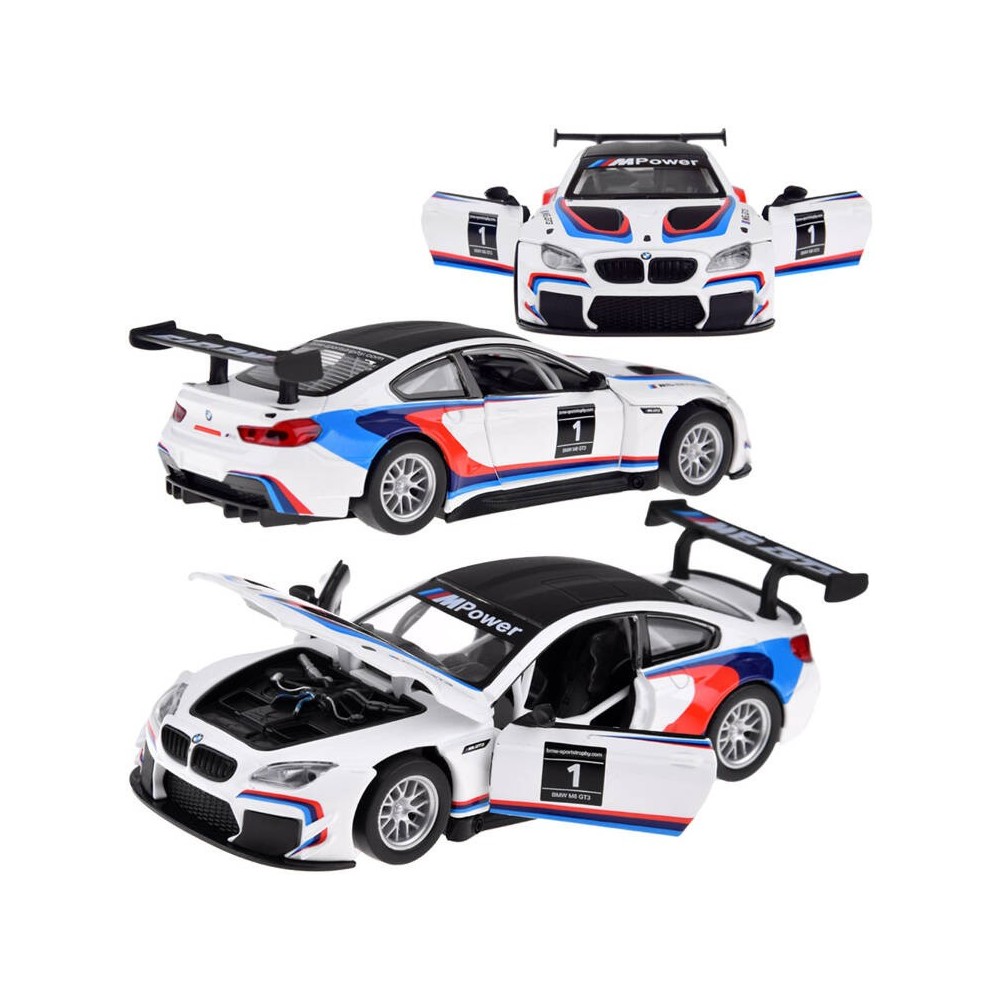 JOKO Kovový Model Autíčka Športové BMW M6 GT3 1:32 so svetlom a zvukom, biele