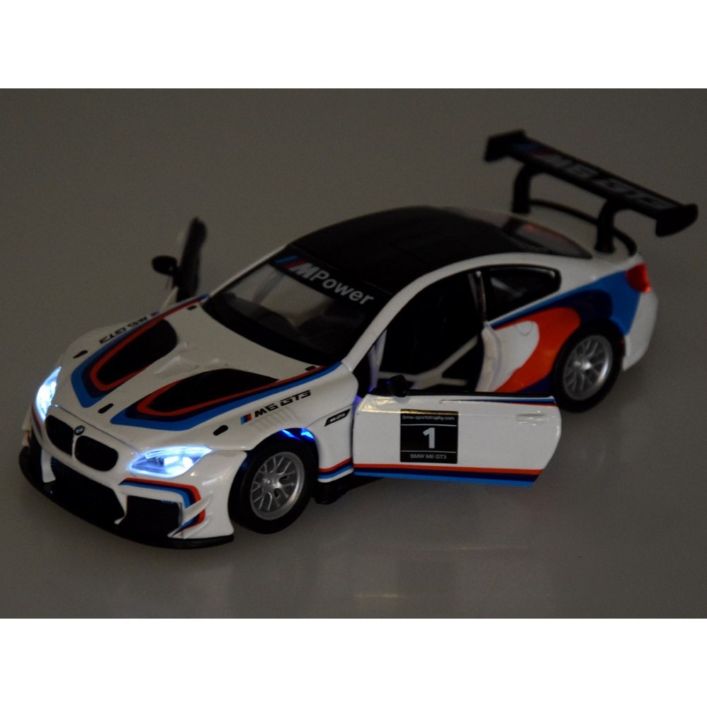 JOKO Kovový Model Autíčka Športové BMW M6 GT3 1:32 so svetlom a zvukom, biele