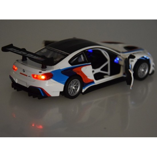 JOKO Kovový Model Autíčka Športové BMW M6 GT3 1:32 so svetlom a zvukom, biele