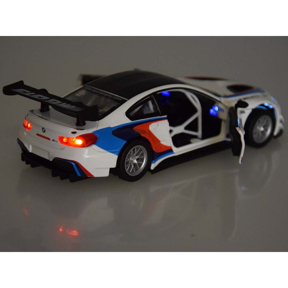 JOKO Kovový Model Autíčka Športové BMW M6 GT3 1:32 so svetlom a zvukom, biele