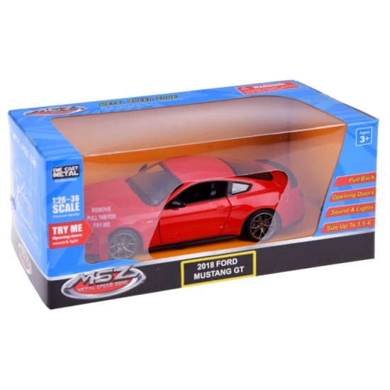 JOKO Kovový Model Autíčka Ford Mustang GT so svetlom a zvukom, červené