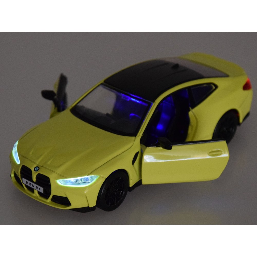 JOKO Kovový Model Auta BMW M4 1:32 so svetlom a zvukom, žlté