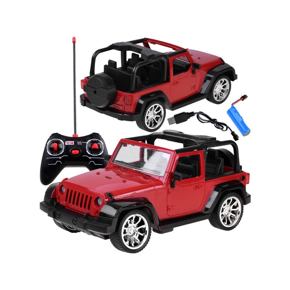 JOKO RC Autíčko Jeep na diaľkové ovládanie so svetlom 25,5cm, červené
