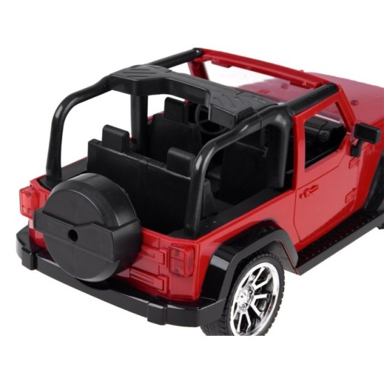 JOKO RC Autíčko Jeep na diaľkové ovládanie so svetlom 25,5cm, červené