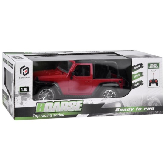 JOKO RC Autíčko Jeep na diaľkové ovládanie so svetlom 25,5cm, červené