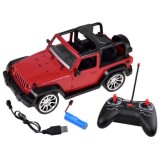 JOKO RC Autíčko Jeep na diaľkové ovládanie so svetlom 25,5cm, červené