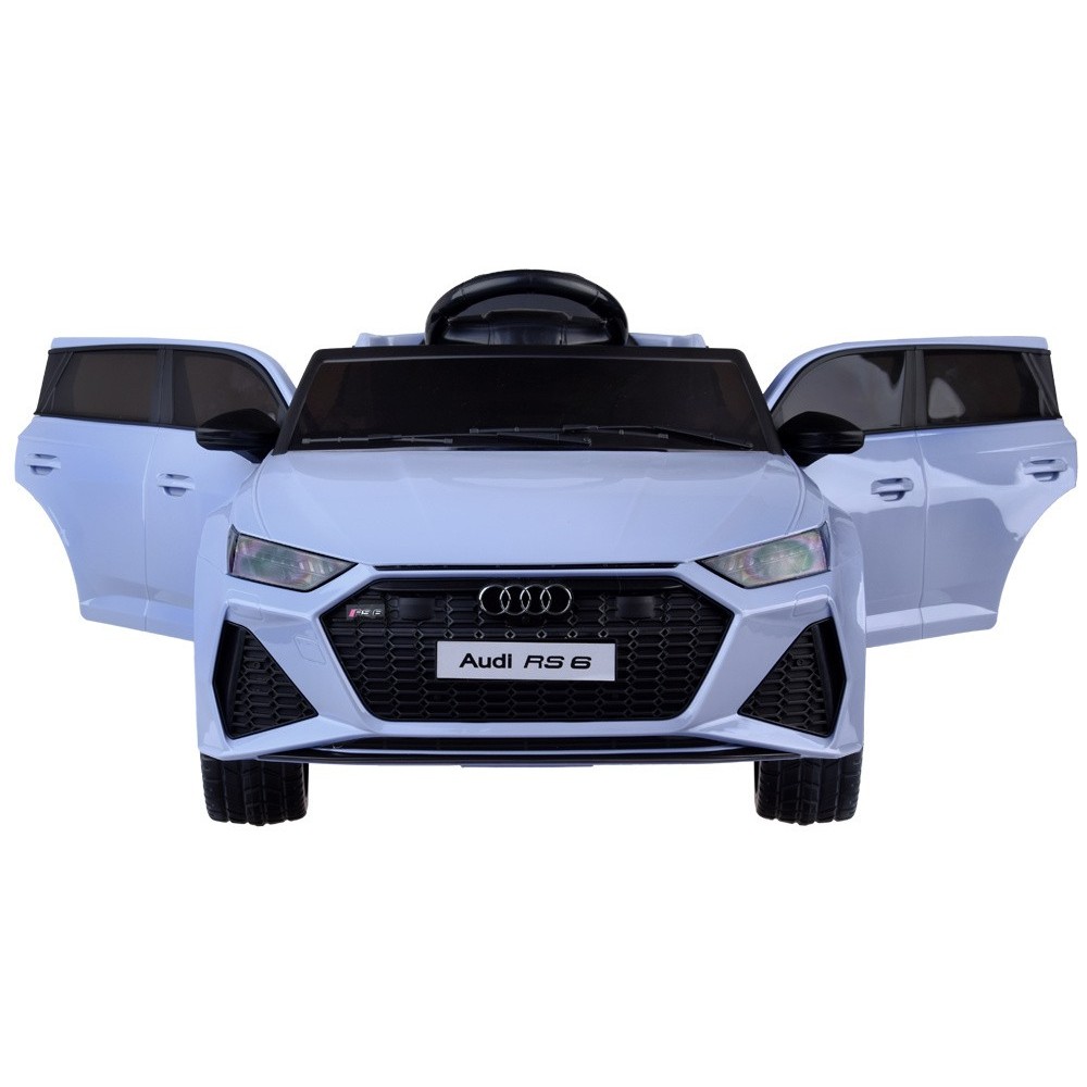 JOKO Elektrické autíčko AUDI RS 6, penové kolesá, kožené sedadlo, USB a MP3 vstup, modré