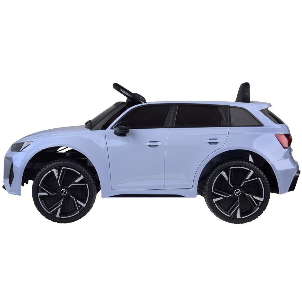 JOKO Elektrické autíčko AUDI RS 6, penové kolesá, kožené sedadlo, USB a MP3 vstup, modré