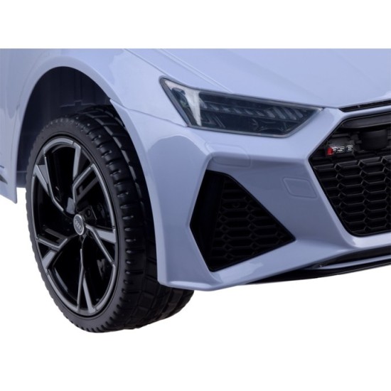 JOKO Elektrické autíčko AUDI RS 6, penové kolesá, kožené sedadlo, USB a MP3 vstup, modré