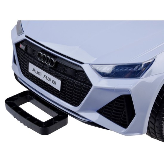 JOKO Elektrické autíčko AUDI RS 6, penové kolesá, kožené sedadlo, USB a MP3 vstup, modré