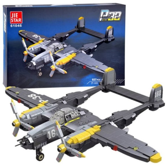 JOKO Technická Stavebnica Vojenské Lietadlo 45cm Lockheed P-38 Lightning Blesk 937ks