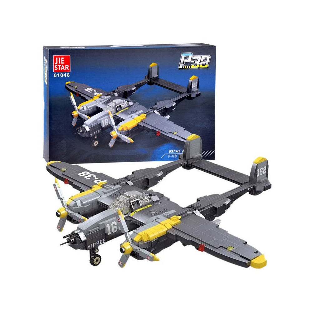 JOKO Technická Stavebnica Vojenské Lietadlo 45cm Lockheed P-38 Lightning Blesk 937ks