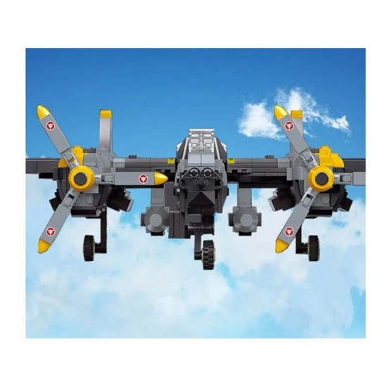 JOKO Technická Stavebnica Vojenské Lietadlo 45cm Lockheed P-38 Lightning Blesk 937ks