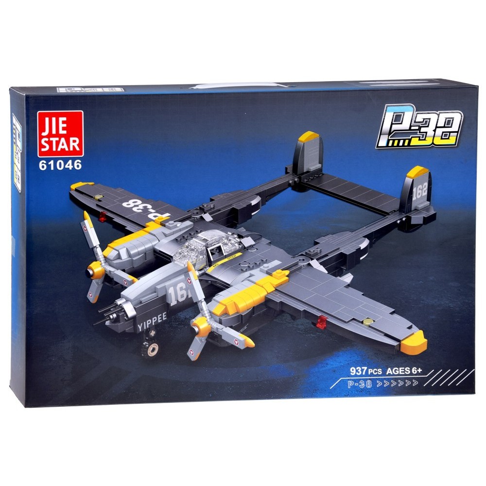JOKO Technická Stavebnica Vojenské Lietadlo 45cm Lockheed P-38 Lightning Blesk 937ks