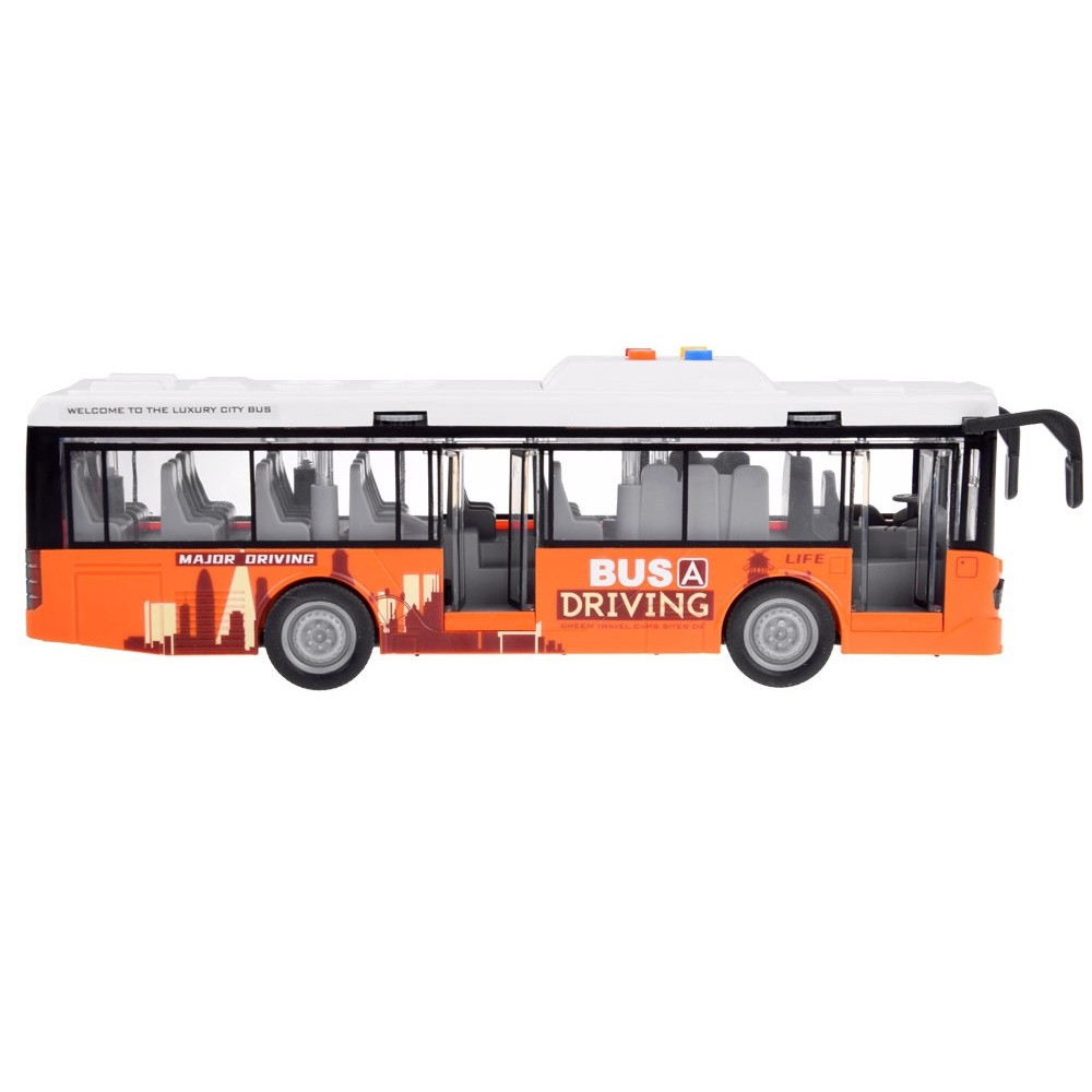 JOKO Autobus na batérie s otváracími dverami, svetlom a zvukom, oranžový