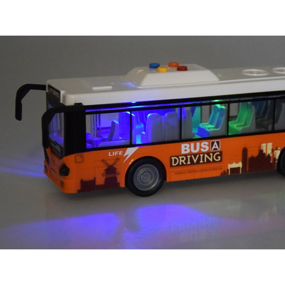 JOKO Autobus na batérie s otváracími dverami, svetlom a zvukom, oranžový