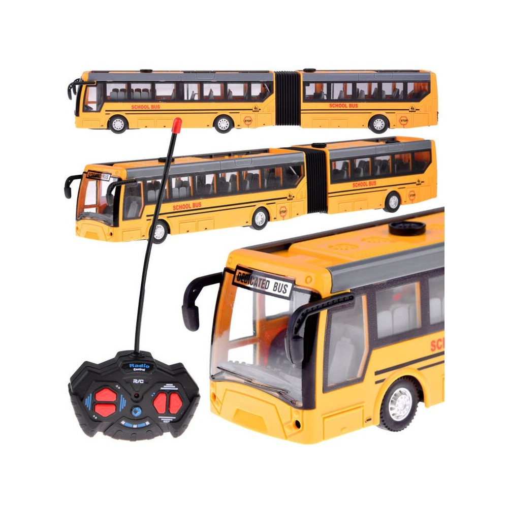 JOKO RC Kĺbový Školský Autobus na diaľkové olvádanie + LED svetlo, žltý