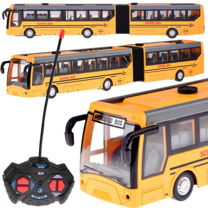 JOKO RC Kĺbový Školský Autobus na diaľkové olvádanie + LED svetlo, žltý