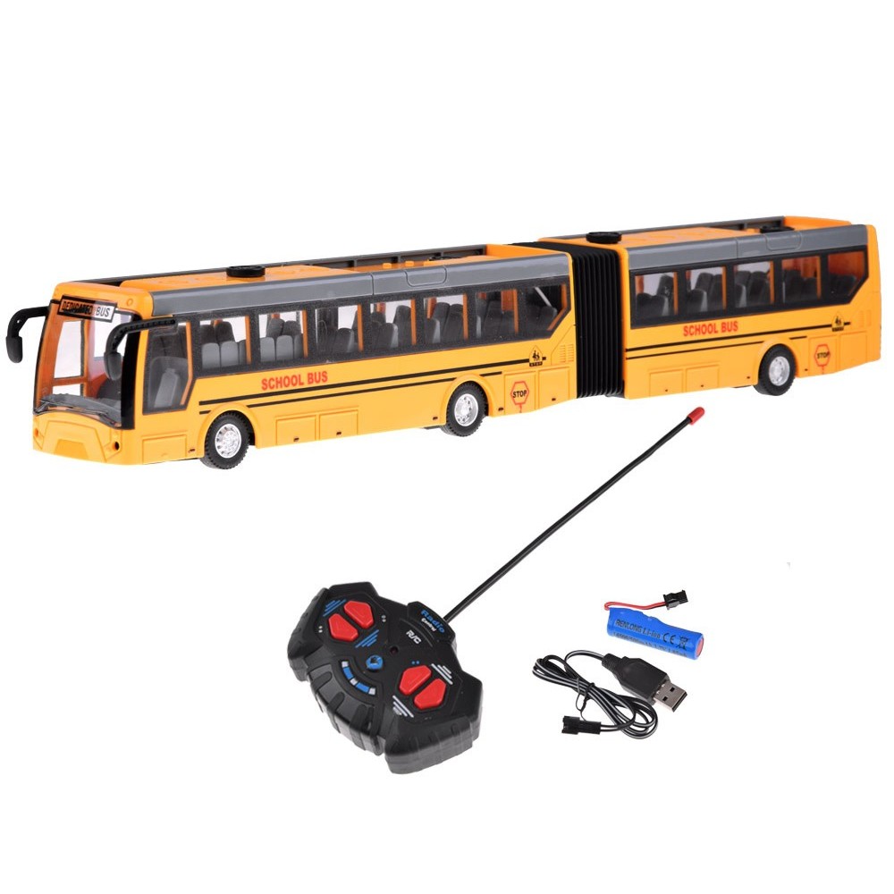JOKO RC Kĺbový Školský Autobus na diaľkové olvádanie + LED svetlo, žltý
