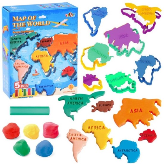 JOKO Sada Plastelína Mapa Sveta Formičky + Valček a Pečiatky