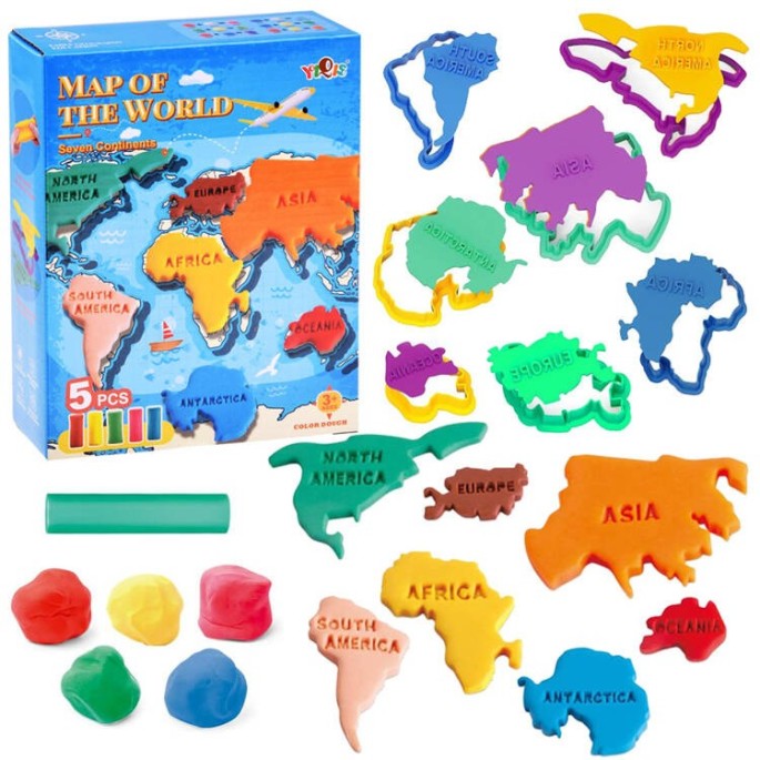 JOKO Sada Plastelína Mapa Sveta Formičky + Valček a Pečiatky