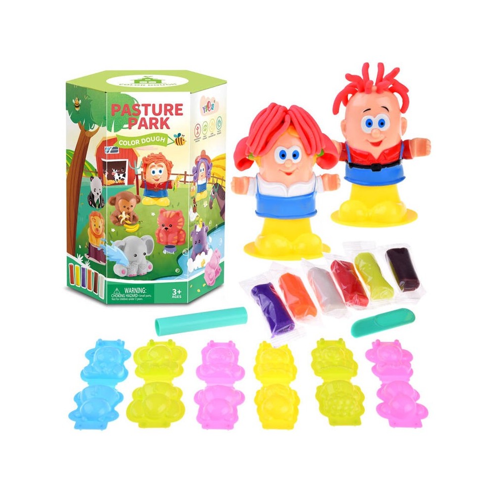 JOKO Sada Plastelína 3D Zvieratká v ZOO, formičky zvieratiek + 2 postavičky 