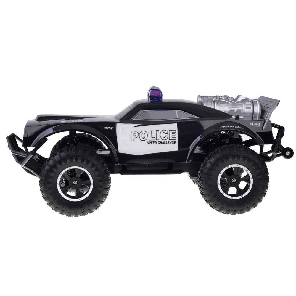 JOKO Veľké RC Policajné auto Monster Truck na diaľkové ovládanie so svetlom 45cm, čierne