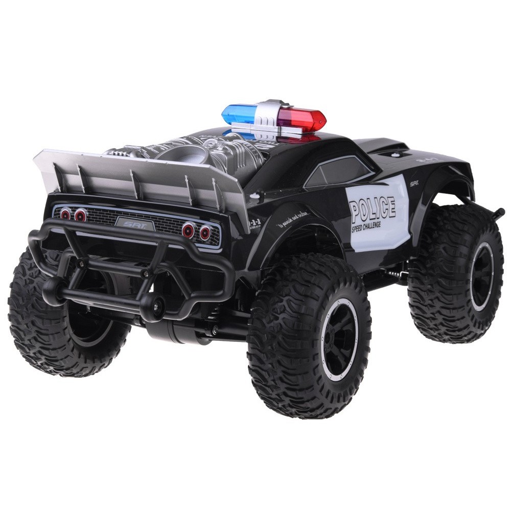 JOKO Veľké RC Policajné auto Monster Truck na diaľkové ovládanie so svetlom 45cm, čierne