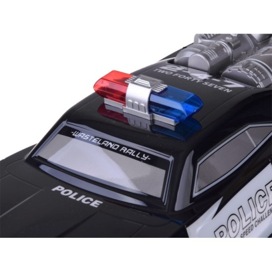 JOKO Veľké RC Policajné auto Monster Truck na diaľkové ovládanie so svetlom 45cm, čierne