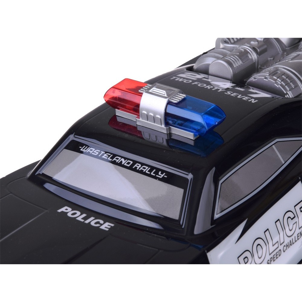 JOKO Veľké RC Policajné auto Monster Truck na diaľkové ovládanie so svetlom 45cm, čierne