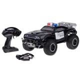 JOKO Veľké RC Policajné auto Monster Truck na diaľkové ovládanie so svetlom 45cm, čierne